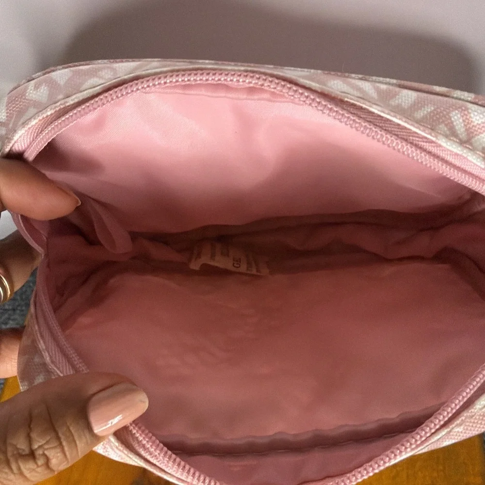 Estee Lauder Pink Cosmetic Travel Bag with Gold‎ Logo Charm